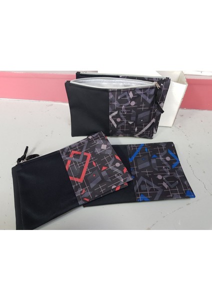 Çok Renkli, Şık Desenli, Kompakt ve Kullanışlı Makyaj Çantası