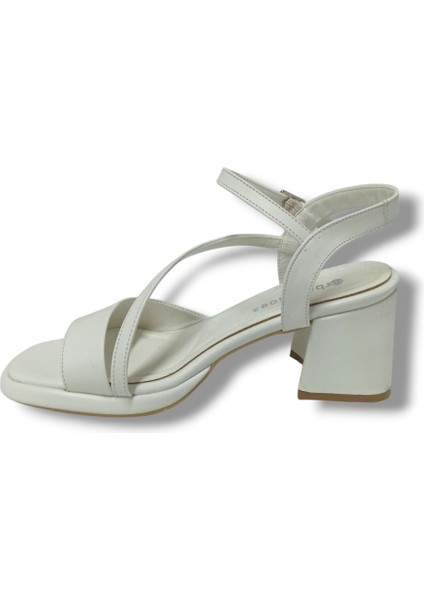 402-25 Deri Anatomik Kalın Topuklu Kadın Sandalet modelleri