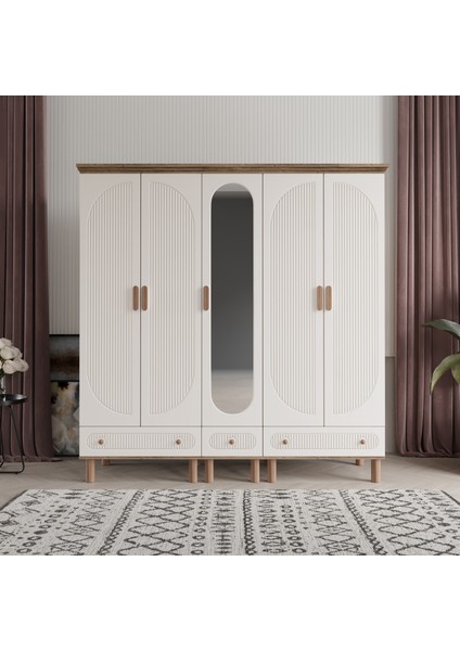 Furkan 5 Kapaklı Gardırop Dolap 200cm