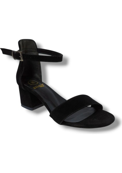 Kılınç 985-25 Süet Anatomik Tek Bant Kalın Topuk Kadın Sandalet