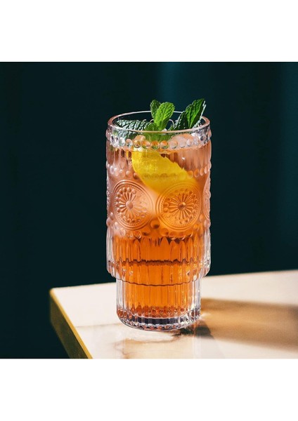 Şık 6’lı Cam Meşrubat Takımı, 330CC, 13.5cm Boy, 6.5cm Ağız, Beyaz Renk