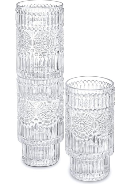 Şık 6’lı Cam Meşrubat Takımı, 330CC, 13.5cm Boy, 6.5cm Ağız, Beyaz Renk modelleri