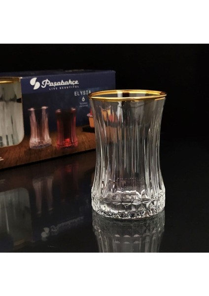 Şık Altın Yaldızlı Çay Bardağı Seti, 6 Adet, Zarif ve Kaliteli Tasarım modelleri