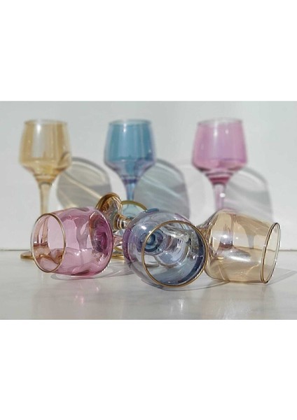 6 Kişilik Renkli Kahve Yanı Su Bardağı Takımı, Turuncu