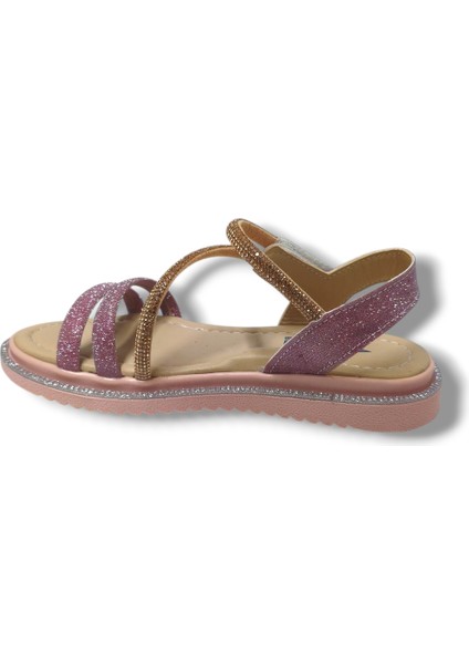 Bebe 241-25 Anatomik Simli Taşlı Cırtlı Kız Çocuk Sandalet 31-36 modelleri