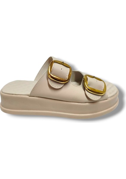 K105-25 Deri Anatomik Çift Bant Dolgu Taban Kadın Terlik fiyatları
