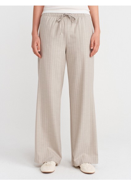 72139 Uzun Dökümlü Şık Pantolon-Taş fırsatları