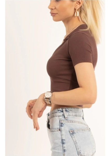 Polo Yaka Fitilli Crop modelleri