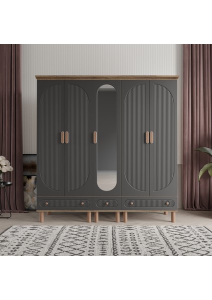 Furkan 5 Kapaklı Gardırop Dolap 200cm modelleri