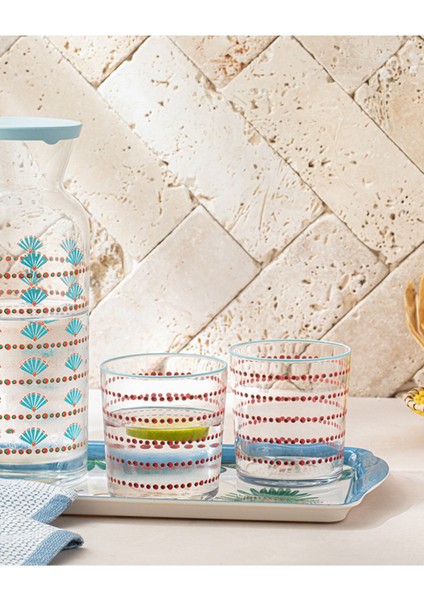 Şık 3 Parça Cam Su Takımı 1260 ml Mavi-Pembe, Estetik ve Dayanıklı Tasarım modelleri