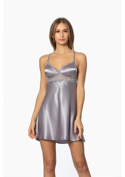 Saten Gecelik Sabahlık Pijama Takım Şort Takım 6'lı Gelin Çeyiz Seti - 6010 Royal