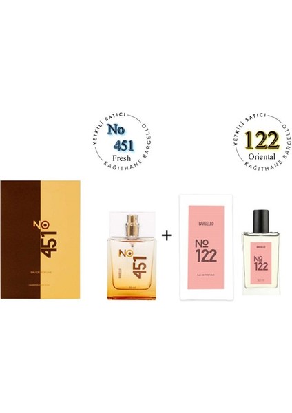 NO:451 + 122 Unisex / Kadın Parfüm Edp 50 ml Fresh / Oriental - MNMS50NO451122