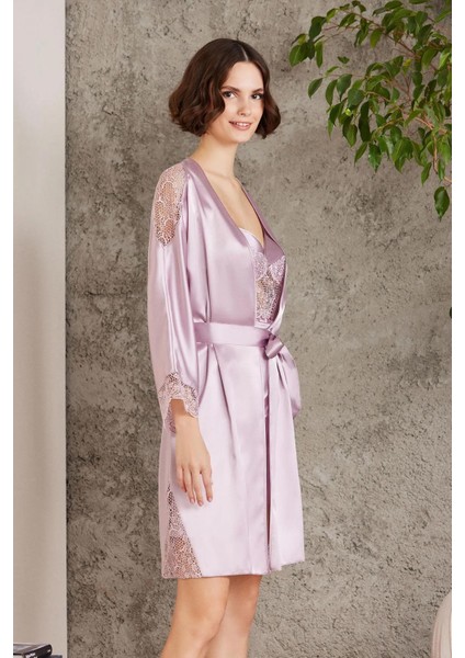 Saten Gecelik Sabahlık Pijama Takım Şort Takım 6'lı Gelin Çeyiz Seti - 6000 Rose fiyatları