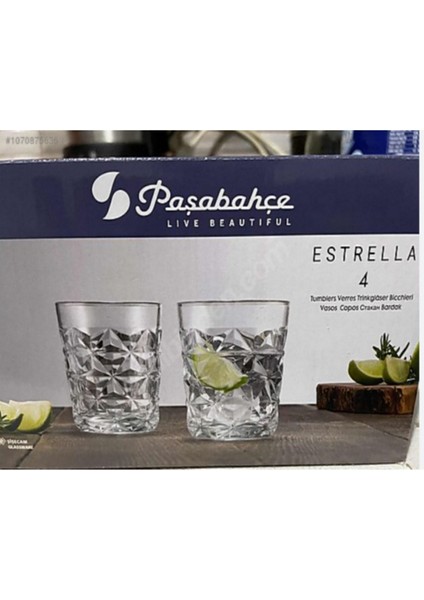 Kahverengi Estrella 4 Parça Meşrubat Bardak Seti, Şık ve Kullanışlı Tasarım