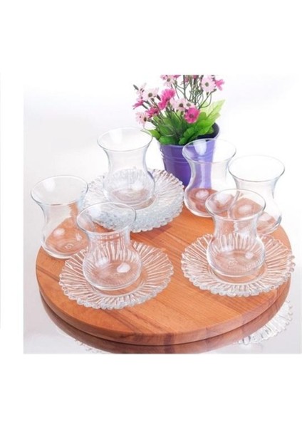 Turuncu 12 Parça Aurora Çay Takımı, Şık ve Zarif Tasarım ile Sofralarınıza Renk Katın