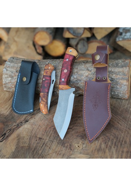 Satır Model Avcı Bıçağı ve Çakı Seti