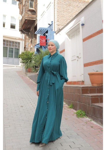 Ankanoor Gizli Patlı Düğmeli Ferace ANKA255044