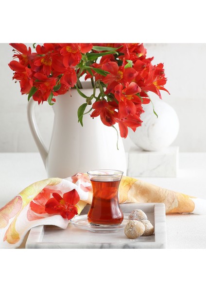 Beyaz 12 Parça Çay Takımı, Şık ve Zarif Set, Ev ve Ofis Kullanımı Için Ideal