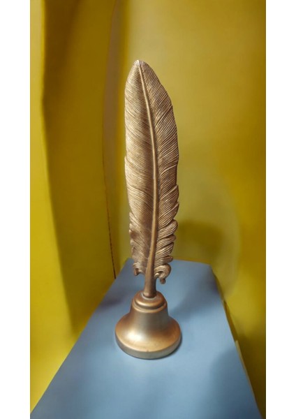 Vintage Tüylü Kalem Model Gold Biblo & 22 cm
