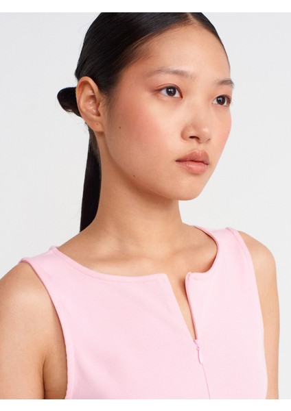 31764 Fermuar Detaylı Top-Toz Pembe modelleri