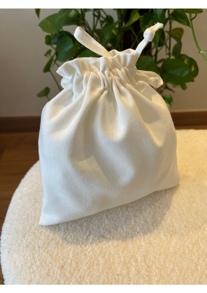 Beyaz Keten Mini Bez Kese, Büzgülü Iç Düzenleyici, 20X20, Çok Renkli fırsatları