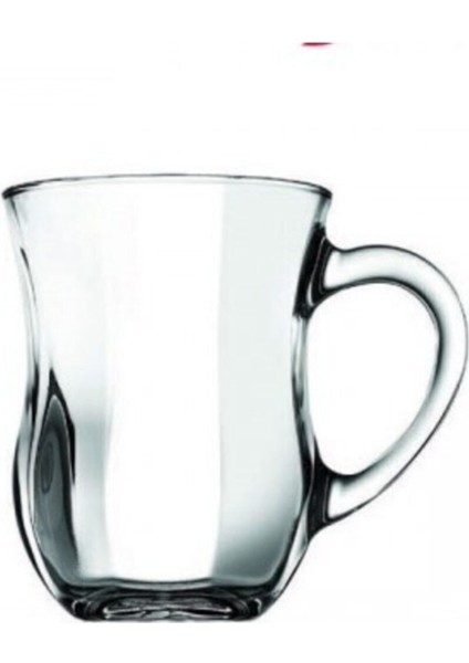 Turuncu Kulplu Çay Bardakları, 6'lı Set, Şık ve Kullanışlı Ev ve Ofis Tasarımı.