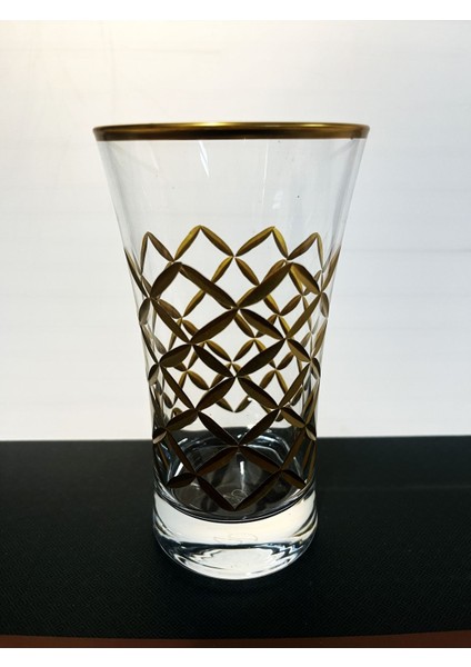 6'lı Altın Renkli Dekorlu Meşrubat ve Su Bardağı Seti fiyatları