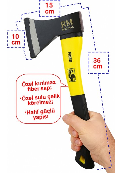 500 gr Fiber Saplı Balta – Ergonomik ve Dayanıklı Tasarım fiyatları