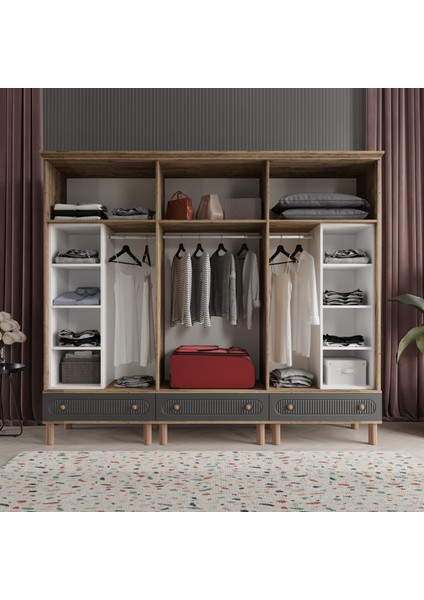 Furkan 6 Kapaklı Gardırop Dolap 240cm modelleri