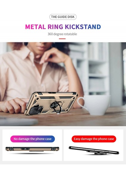 Oppo Reno 5 Lite Kılıf Sofya Yüzüklü Silikon Kapak - Gold - NEONX1245-3330 fırsatları