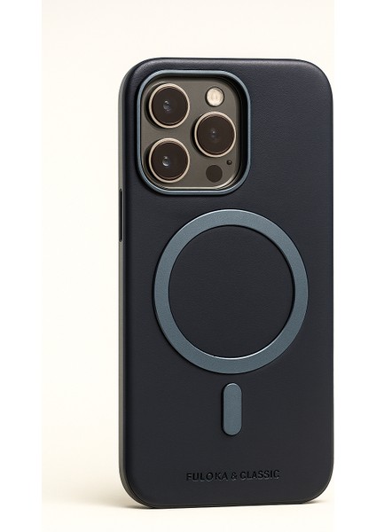 iPhone 15 Pro Max Luxuryclass – Koyu Lacivert Magsafe Kılıf
