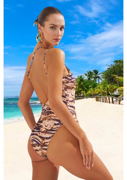 Desenli Tek Omuz Mayo Su Sporu Kıyafeti Özel Tasarım Klora Dayanıklı Premium Kalite