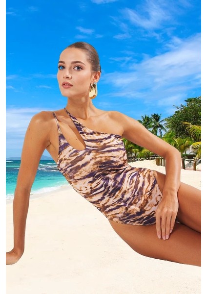 Desenli Tek Omuz Mayo Su Sporu Kıyafeti Özel Tasarım Klora Dayanıklı Premium Kalite fiyatları