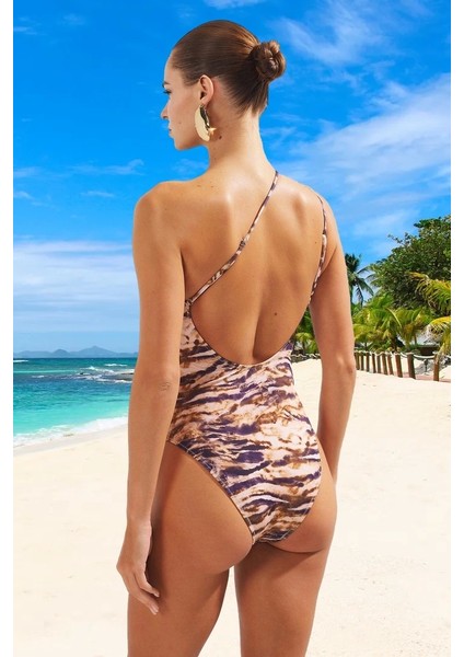 Desenli Tek Omuz Mayo Su Sporu Kıyafeti Özel Tasarım Klora Dayanıklı Premium Kalite modelleri