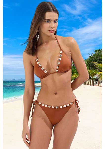 Üçgen Bikini Takımı Su Sporları Için Premium Kalite Esnek Kumaş Klora Dayanıklı Plaj ve Havuz