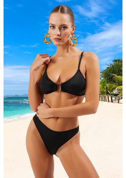 Desenli Bikini Takımı Şık Detaylı Su Sporları Için Hızlı Kuruyan Esnek Kumaş Ergonomik Kesim