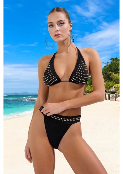 Askılı Üçgen Bikini Takımı Ergonomik Kesim Yaz Koleksiyonu Yüksek Konfor Plaj ve Havuz Için