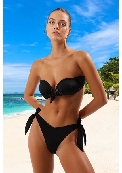 Straplez Bağlamalı Bikini Takımı Hızlı Kuruyan Su Sporları Için Esnek Kumaş Ergonomik Kesim fiyatları