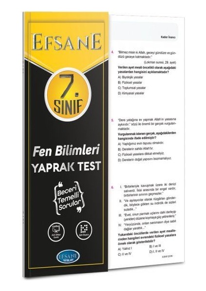 7. Sınıf 4'lü Deneme Seti Türkçe-Matematik-Inkılap-Fen