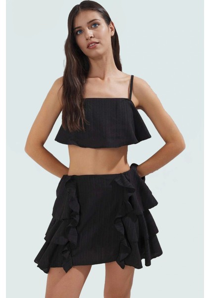 Kadın Yazlık Kısa Fitilli Pamuklu Bluz Etek Takım Uzun Ömürlü Trend Tasarım Dayanıklı Malzeme fiyatları