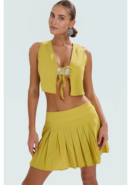 Yazlık Pamuklu Crop Bluz Etek Takım Plaj Şıklığı Için Seçkin Malzeme Şık Görünüm Konforlu Kesim fiyatları