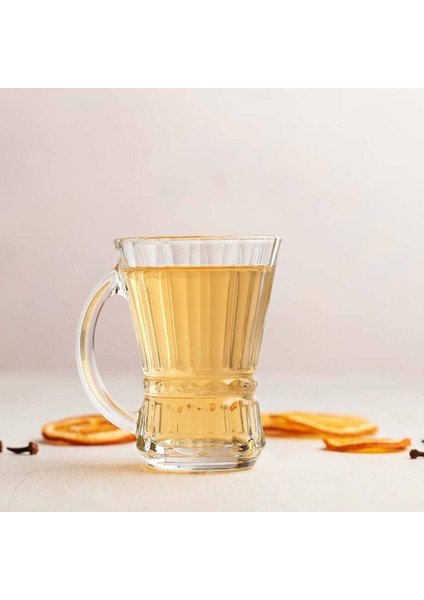 6'lı Kulplu Beyaz Çay Bardağı Seti, Şık ve Kullanışlı Tasarım