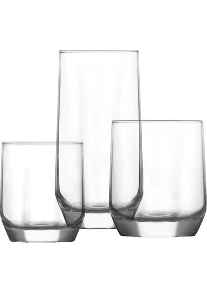 Beyaz 18 Parça Şeffaf Bardak Takımı, Şık ve Dayanıklı Tasarım fiyatları