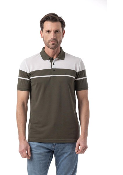 Yatay Çizgi Desenli Polo T-Shirt