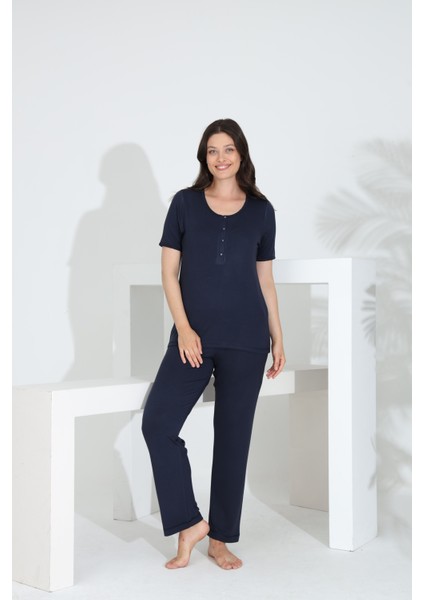 Bambu Kısa Kol Hamile Lohusa Pijama Takım 30241Y-30245Y