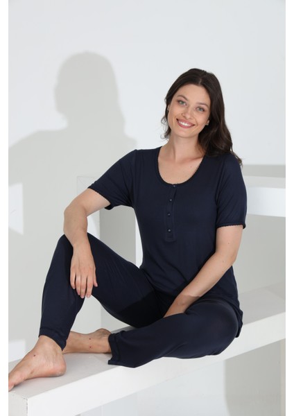 Bambu Kısa Kol Hamile Lohusa Pijama Takım 30241Y-30245Y