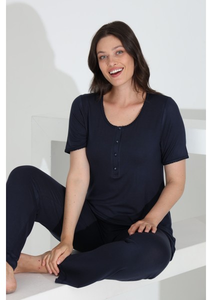 Bambu Kısa Kol Hamile Lohusa Pijama Takım 30241Y-30245Y