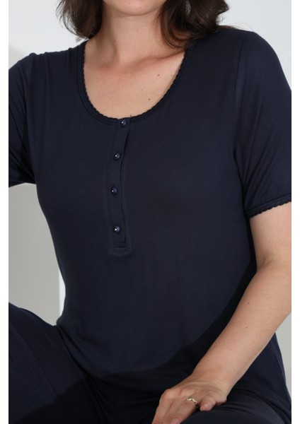 Bambu Kısa Kol Hamile Lohusa Pijama Takım 30241Y-30245Y