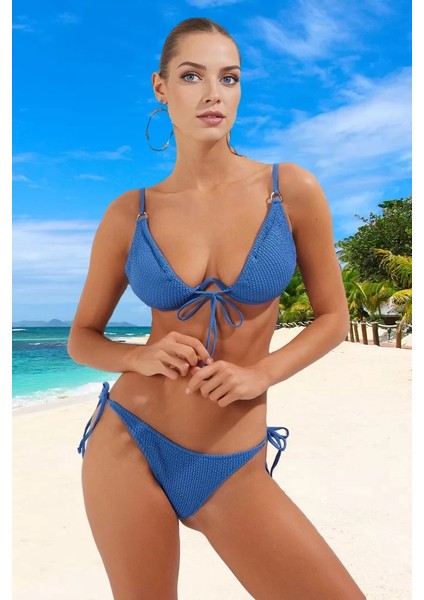 Bağlamalı Bikini Takımı Ergonomik Kesim Su Sporları Için Şık Detaylı Premium Kalite