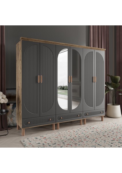 Furkan 6 Kapaklı Gardırop Dolap 240cm modelleri